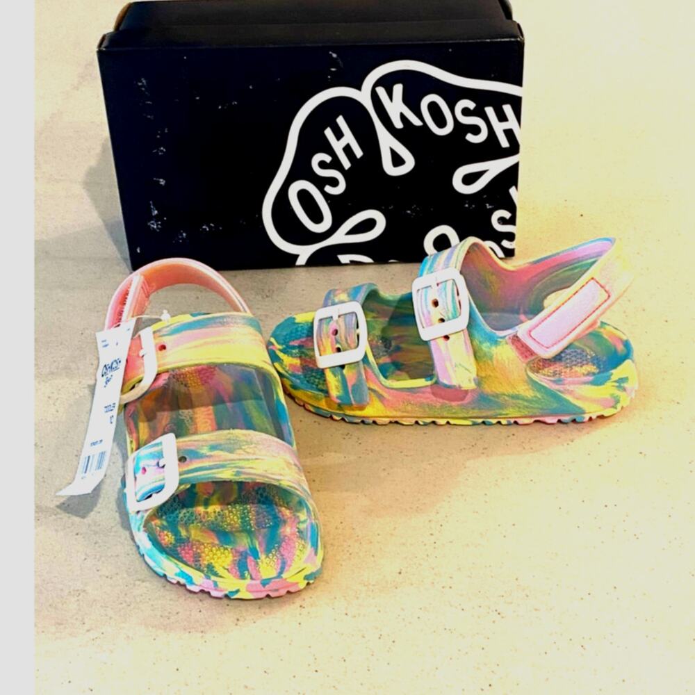 Girl's Sandals‎ Pink Rainbow Marble  Oshkosh B'gosh Rivar Toddler 10 M  NWT